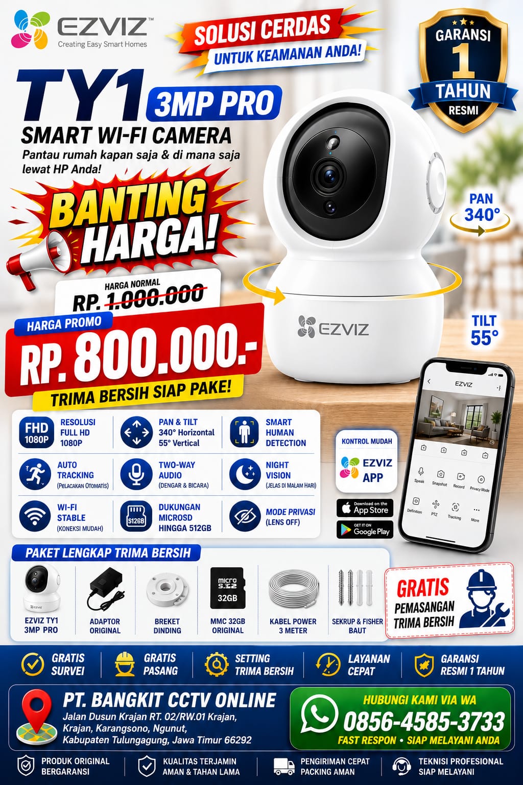 PROMO EZVIZ 2K 3MP TY1 PRO  - Promo Bangkit CCTV
